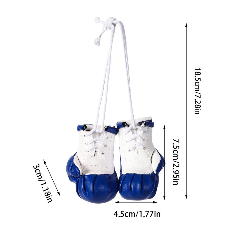 Mini Boxing Gloves Keychain PU Leather Car Interior Decor Bag Pendant for Keyring Backpack Purse Zipper Charm Gift Sports Fan