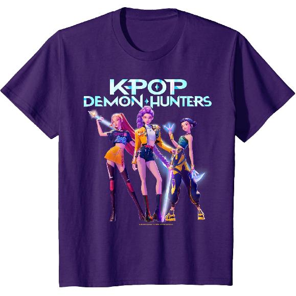 Camiseta Kpop Demon Hunters Huntrix Poses Heroicos Foto Grupal