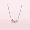 Pandora necklace Shining eternal knot, eternity symbol embellished with hollow heart shape, 925 silver synthetic cubic zirconia necklace 392666C01