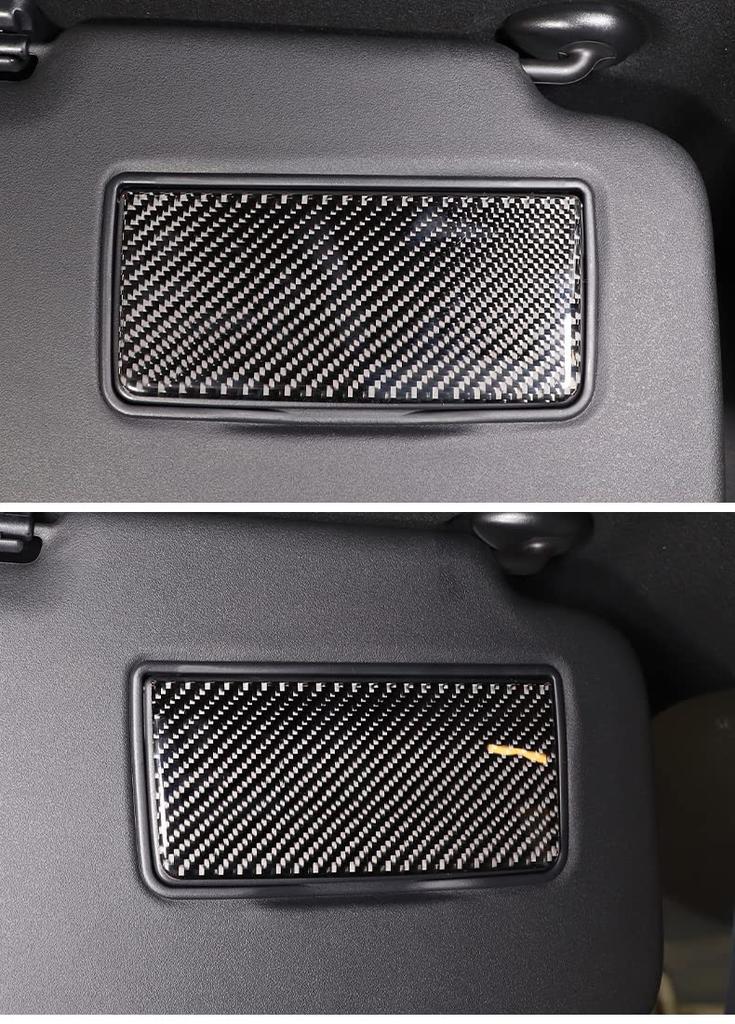 METYOUCAR Carbon Fiber Vanity Mirror Stickers for Honda Decorative Car Mirror Easy Decorative Interior Custom Set of 2 Fiber Panels, N-BOX JF3/JF4