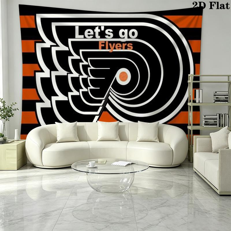 Philadelphia Flyers Logo Wall Tapestry Aesthetic Wall Hanging Printed Fabric Blanket Decorative Tapestries for Bedroom Living Room Home Decor