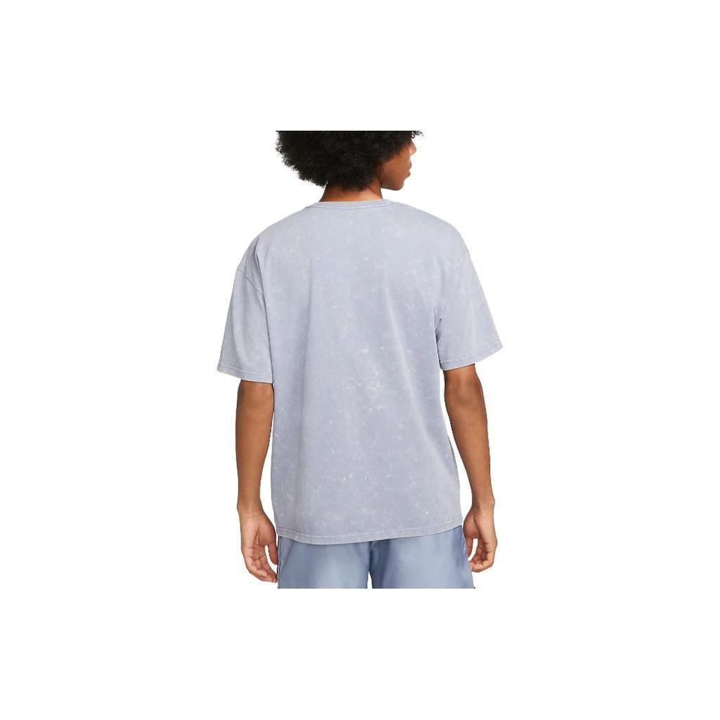 Nike T Shirts Men's Steel Blue Crew Neck Moderate Straight Fit DZ2899-493