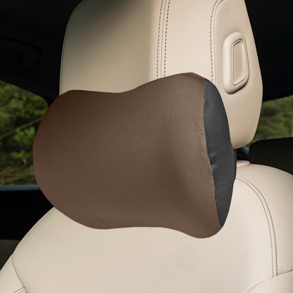 Car Headrest Pillow for Driving - Memory Foam Soft Automotive Neck Support Pillow Cushion with Adjustable Strap - Comfortable Car Seat Headrest