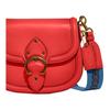 New COACH Beat Leather Saddle Bag, Shoulder Bag, Crossbody Bag Small Size Women's Red C3738-B4TFM