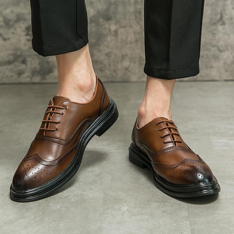 Fashion New men's leather shoes Leisure British style Daily work and office Plus Size Dress up party Plus Size Gentlemen's Classic Shoes