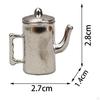 1/12 Dollhouse Mini Coffee Pot Kitchen Appliance Simulation Teapot Miniature Tea Kettle Model for