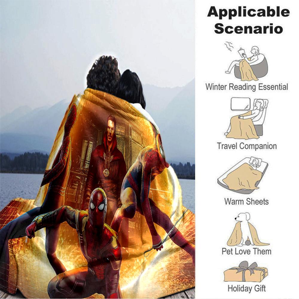 Spiderman Spiderverse Blanket Soft Throw Blanket For Home Bedroom Bed Sofa Travel Office Solid Christmas Blanket