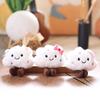 1Pcs White Cloud Keychain Doll Plush Toy Mini Couple Backpack Pendant Cartoon Doll Book Bag Decoration Diy Accessories