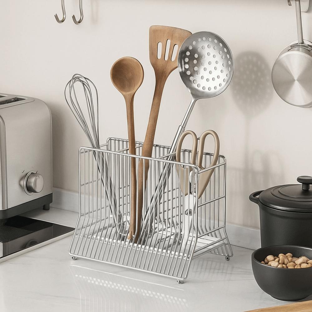 Space Saving Chopstick Storage Box Large Capacity Spoon Forks Storage Rack  Countertop