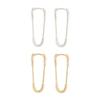 Fashion Design Temperament Solid Color Copper Korean Hoop Earrings Pin Ear Buckle Women Earrings