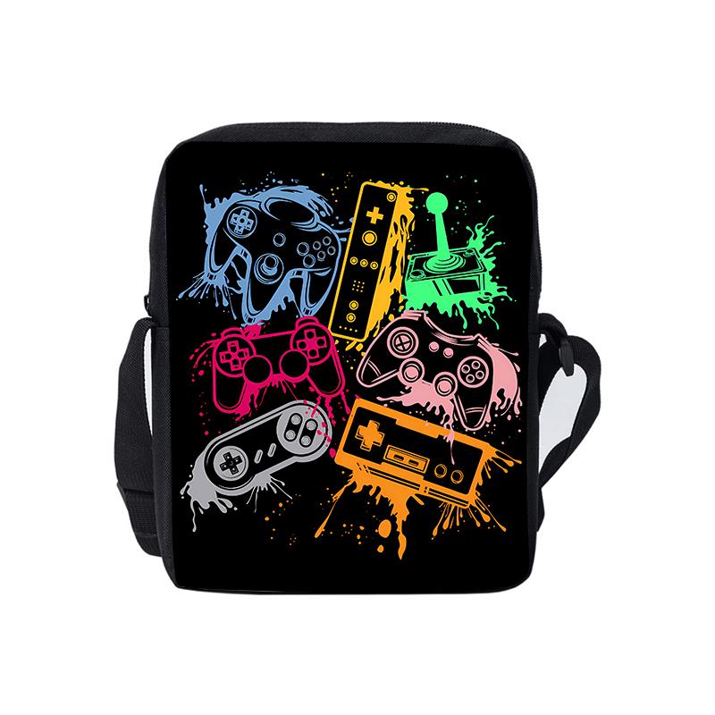 Borsa a Tracolla Singola Quotidiana con Design Gamepad per Bambino/Bambina Migliori Regali Borsa a Tracolla Casual Piatta 2D Cartoon