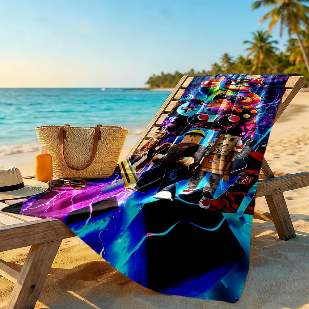 Roblox Strandtuch Weich Langlebig Schnelltrocknend Bequem Leicht Perfekt für Reisen Yoga Camping und Schwimmen