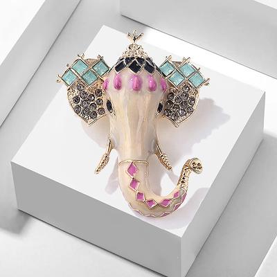 Vintage Enamel Elephant  Brooch For Women Classic Animal Metal Brooch Pins  Clothes Personality Jewelry Gifts