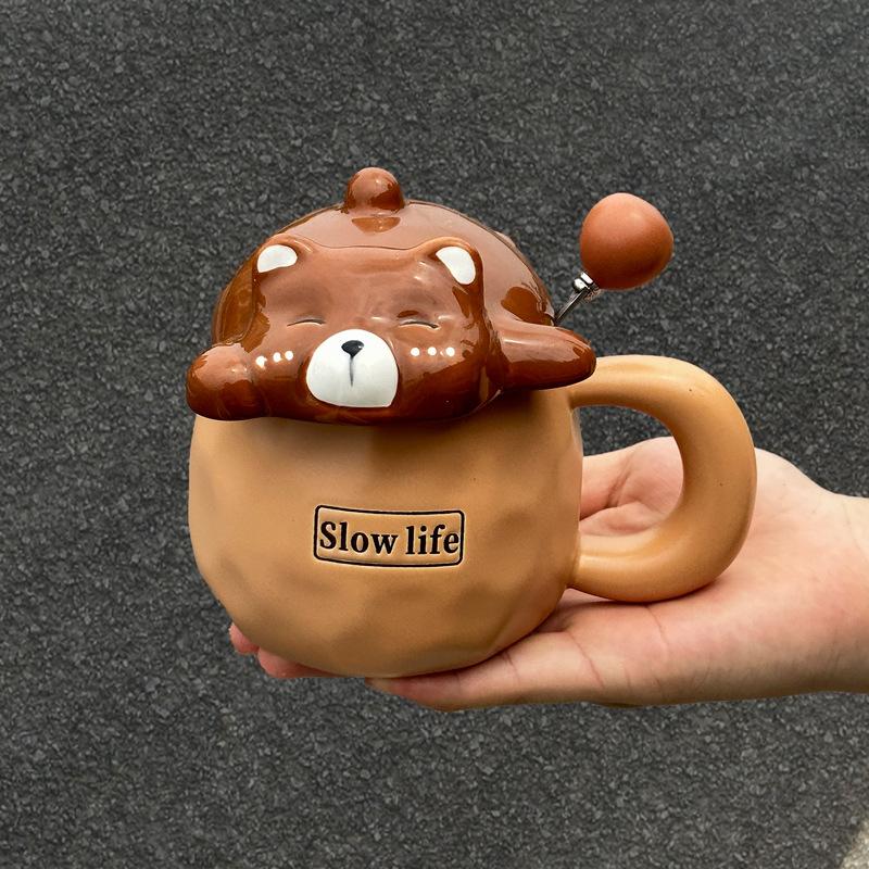 Ins Style Cute Mug with Lid Birthday Gift for Girls Giving Boys Practical Water Cup High value Mug