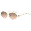 Elliptical Unisex Metal Frame Sunglasses With Uv400 Protection For Outdoor Fashion And Travel