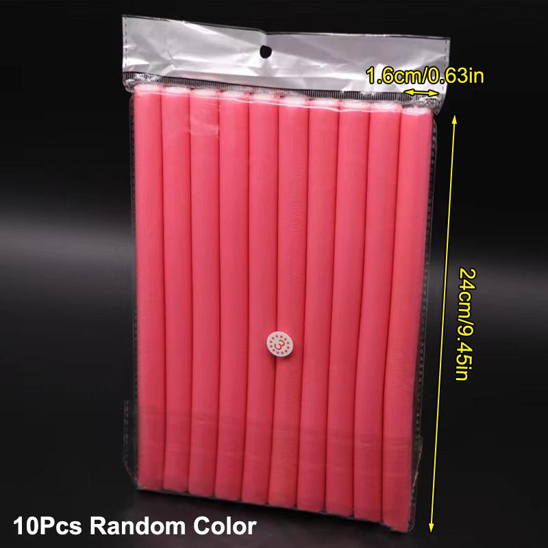 10Pcs Flexible Hair Curling Rod Hair Curler Makers Soft Foam Bendy Twist Curls Flexi Rollers Styling Tools No Heat Roller
