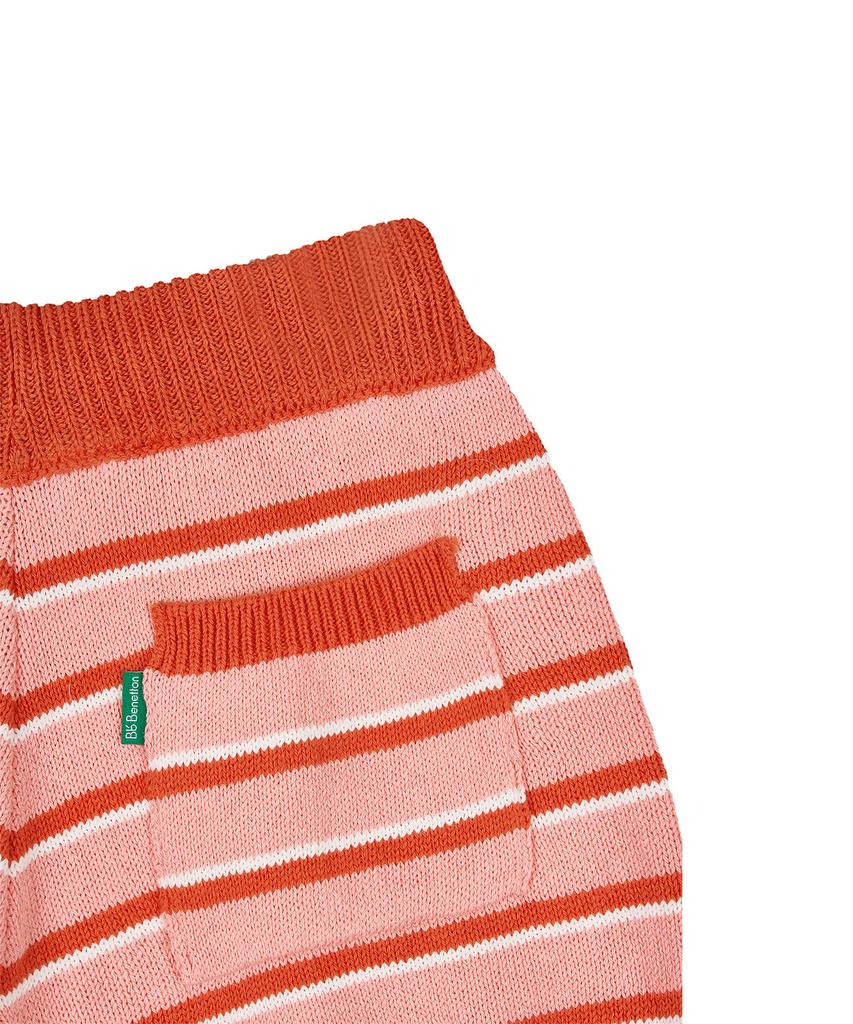 Bb' BENETTON Striped Knit Shorts (Pink)