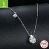 50 Points Moissanite Water Drop Necklace, Charm Temperament S925 Sterling Silver Sparkling Collarbone Chain Jewelry