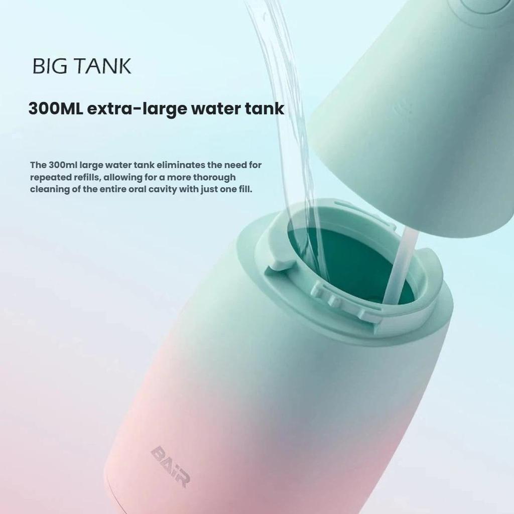 BAIR Electric Oral Irrigator, Home Sonic Tooth Cleaner, Orthodontic Specialized Teeth Cleaning Device with 4 Nozzles, Ocean blue