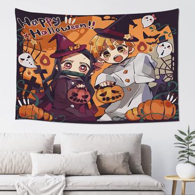 Halloween Demon Slayer Cutecore Tapestry Wall Hanging Blanket Tapestry Home Decor Items Wall Decorations