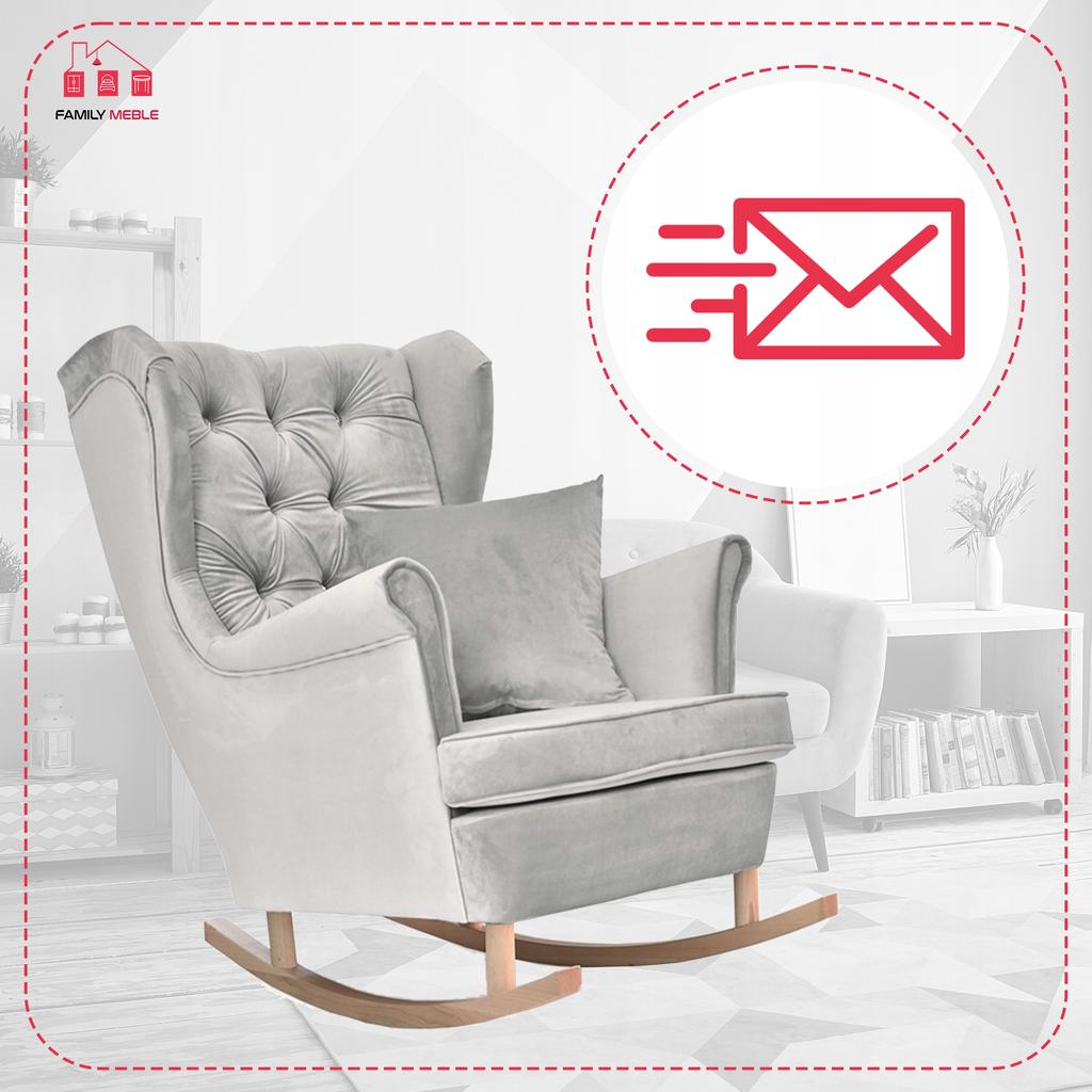 Gaja Wing Chair, Scandinavian Rocking, Family Mebl, Ash-gray, Light Gray
