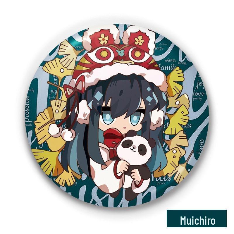 Demon Slayer Badges: Giyu Tomioka, Kyojuro Rengoku, Inosuke, Muichiro, Shinobu Kocho Anime Merchandise