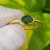 Natural Indicolite Tourmaline Gold Plated 925 Sterling Silver Ring SZ 8 US A 41