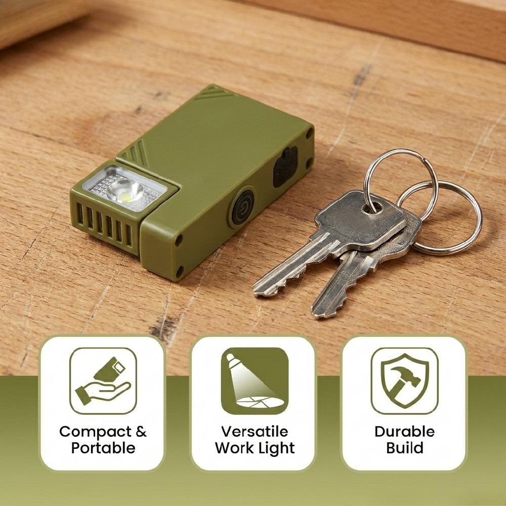 C9 Portable Mini Flashlight with High Brightness, Adjustable Angle, Rechargeable, Multifunctional Red and Blue Warning Outdoor Work Light