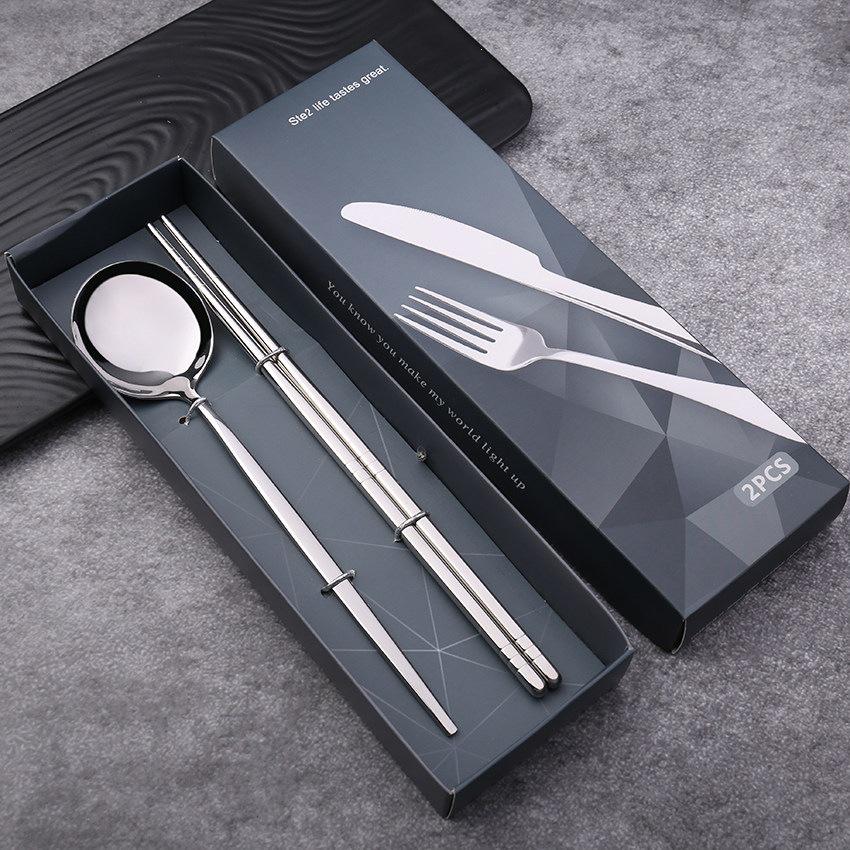 Customizable Stainless Steel Portuguese Cutlery Set: Creative Steak Knife, Fork, Dessert Spoon in Gift Box