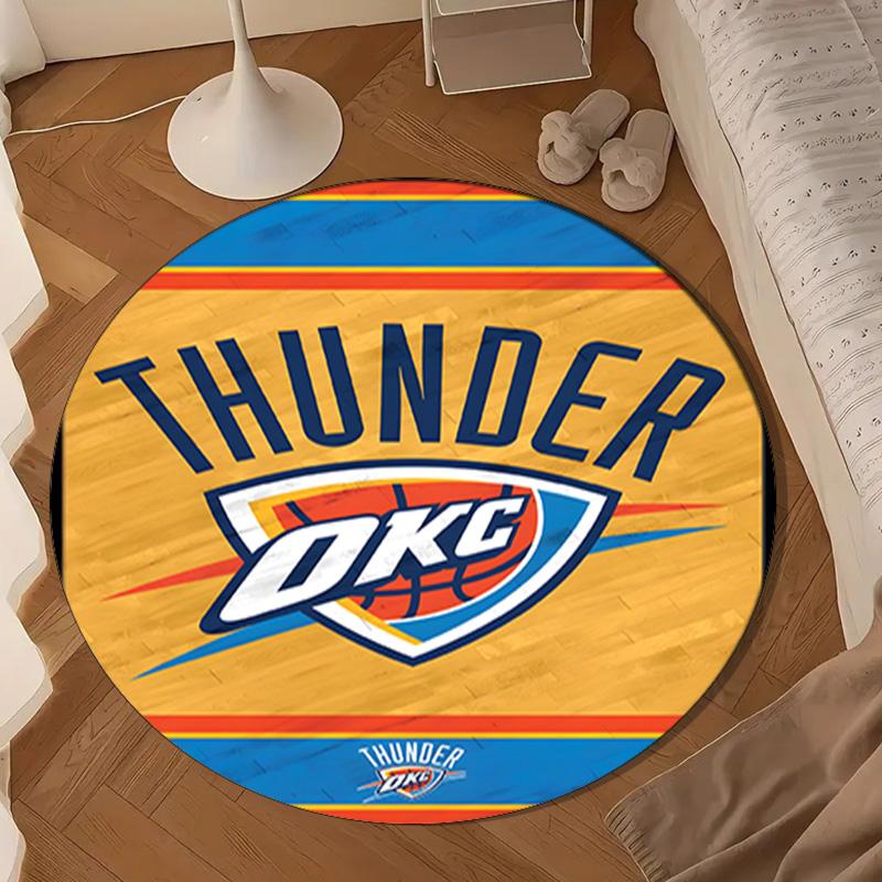 Thunder OKC Basketball Round mat, Anti-slip Circle Carpet Chair rug For livingroom,Bedroom, doormat home decor Gift Christmas Gifts