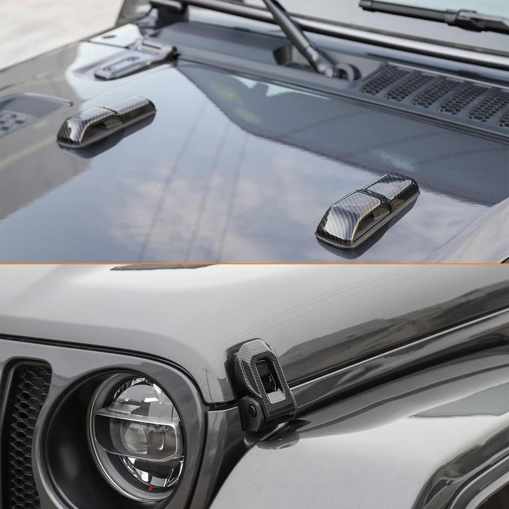 Kryt pantu kapoty motoru, západka zámku, držáky zámku pro Jeep Wrangler JL JLU Sports Freedom Sahara Rubicon Gladiator JT 2018+