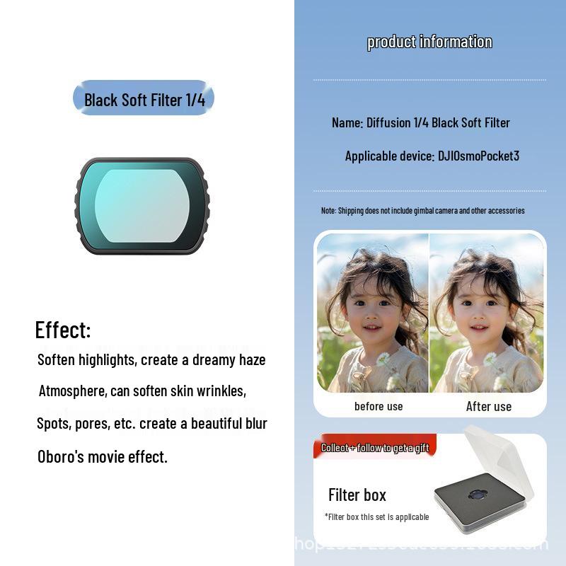 DJI Pocket 3 Filter Set: UV, CPL Polarizing, ND Neutral Density, OSMO Magnetic Wide-Angle Filters