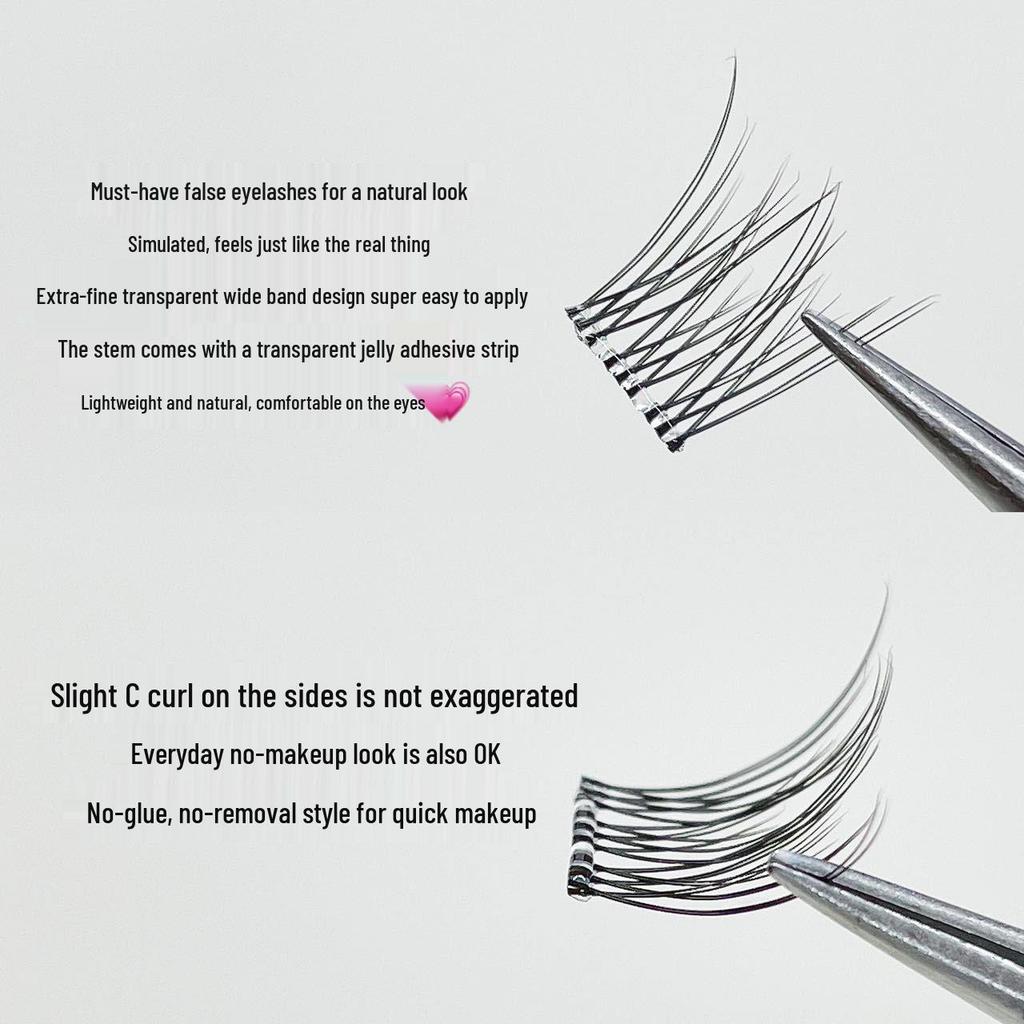 Honey Box Clear Band Natural Look Soft False Eyelashes - Ultra-Fine, Glue-Free, Large Capacity