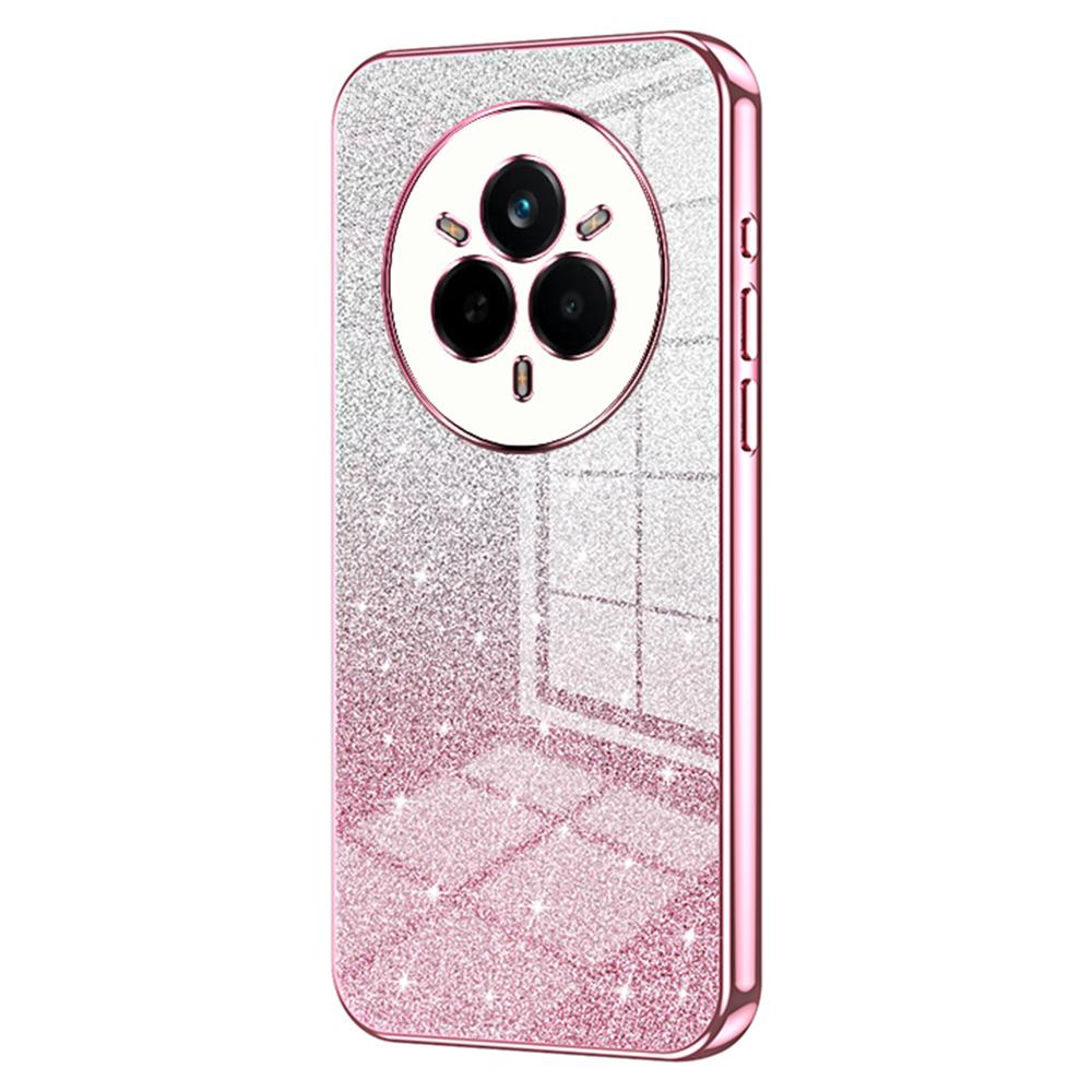 

For Realme 14 Pro 5G Case Electroplating Gradient Glitter TPU Phone Cover Pink