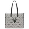 MLB Monogram Collection Cotton Tote Bag, Shopping Bag, Handbag, Shoulder Bag Large Women's Black Casual 3AORL013N-50BKS