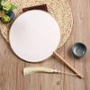 Chinese Style Blank Round Hand Fan Embroidery Dance Fan Wooden Silk Hand Fan  Home Decoration