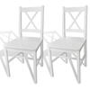 2 Pcs Dining Chair In White Wood 241510
