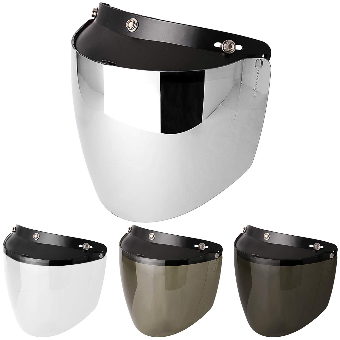 

Визор для мотоциклетного шлема Chern Yueh с 3 кнопками, универсальный (Хромированное зеркало)