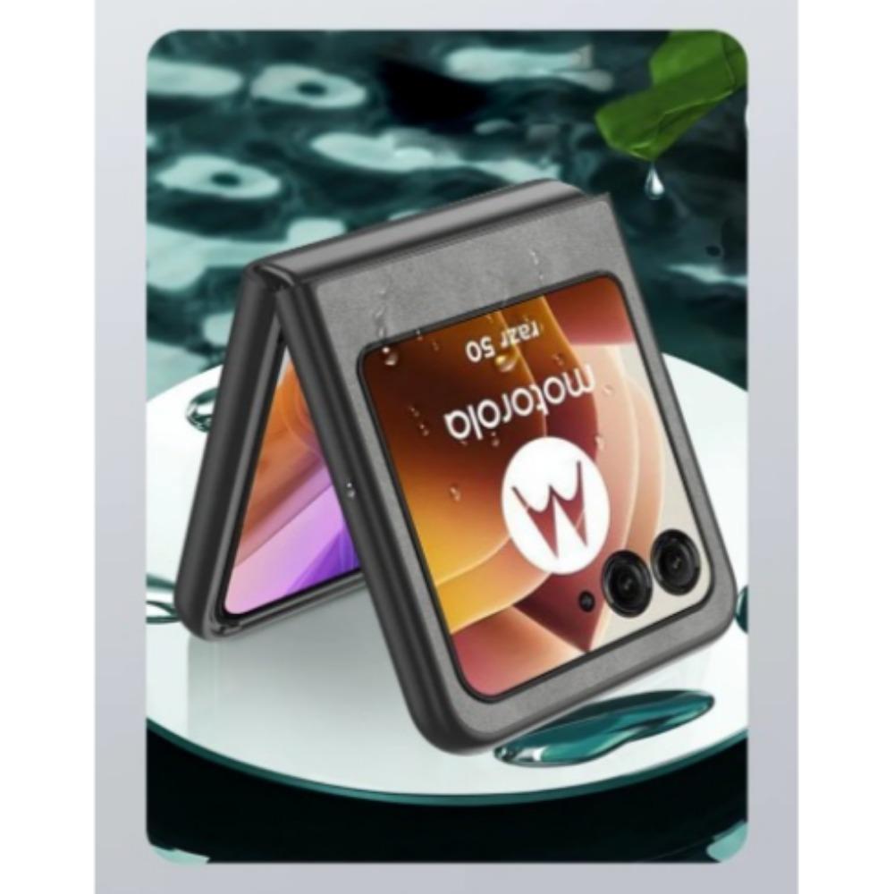 ძვირადღირებული Lambskin PU ტყავის ყდა Motorola Razr 50 Ultra Moto Razr50 50 Ultra Razr 40 2023 დარტყმაგამძლე მყარი პლასტიკური ტელეფონის ქეისი