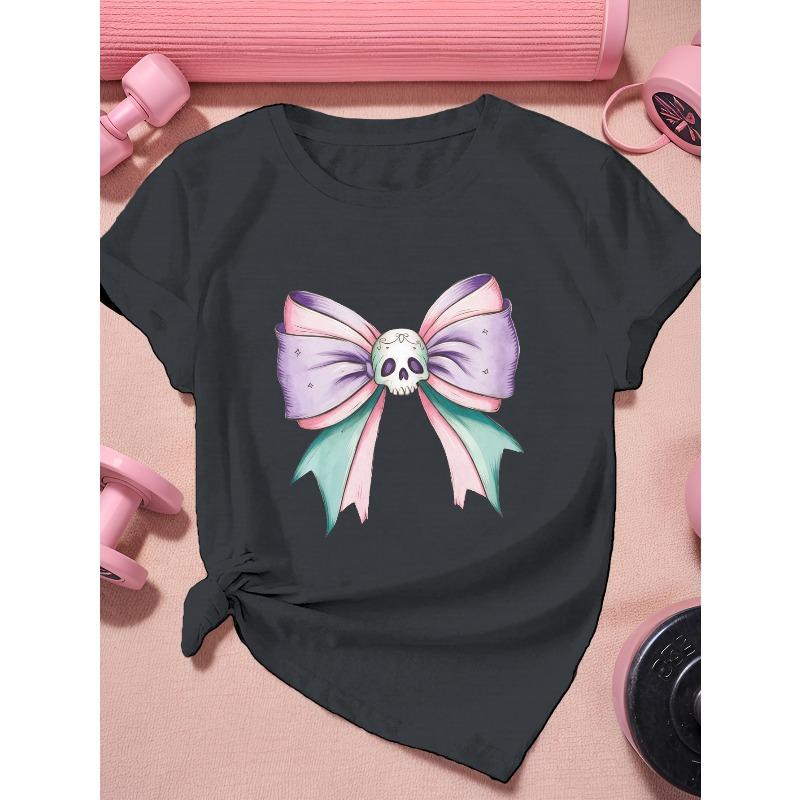 

kawaii gothic pastel bow Women s Plus Size Sports Short Sleeve T-Shirt 4XL темно-сірий