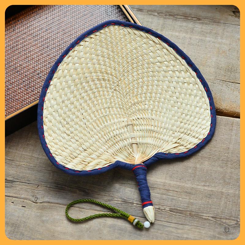 Hand-Woven 3DWF Large Brown Palm Leaf Fan: Portable Summer Cooling & Mosquito Repellent
