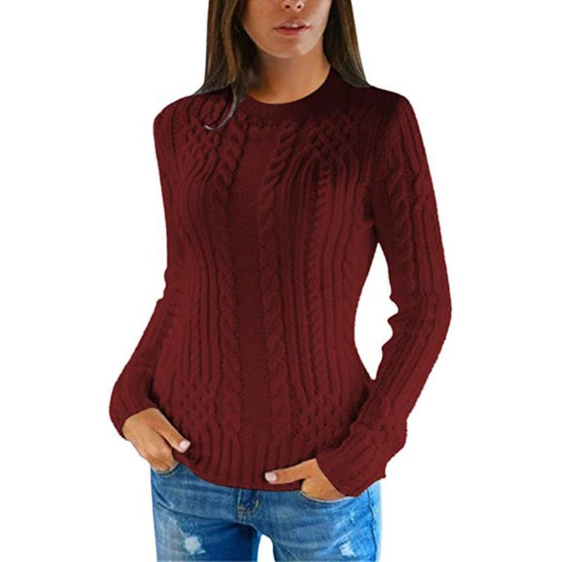 Podzimní novinka Slim Fit Rolák Pletený svetr Ženy Zimní Módní Dlouhý rukáv Dámské Svetry Svetry Elegantní Měkké Teplé Dámské Svetry z úpletu 25068