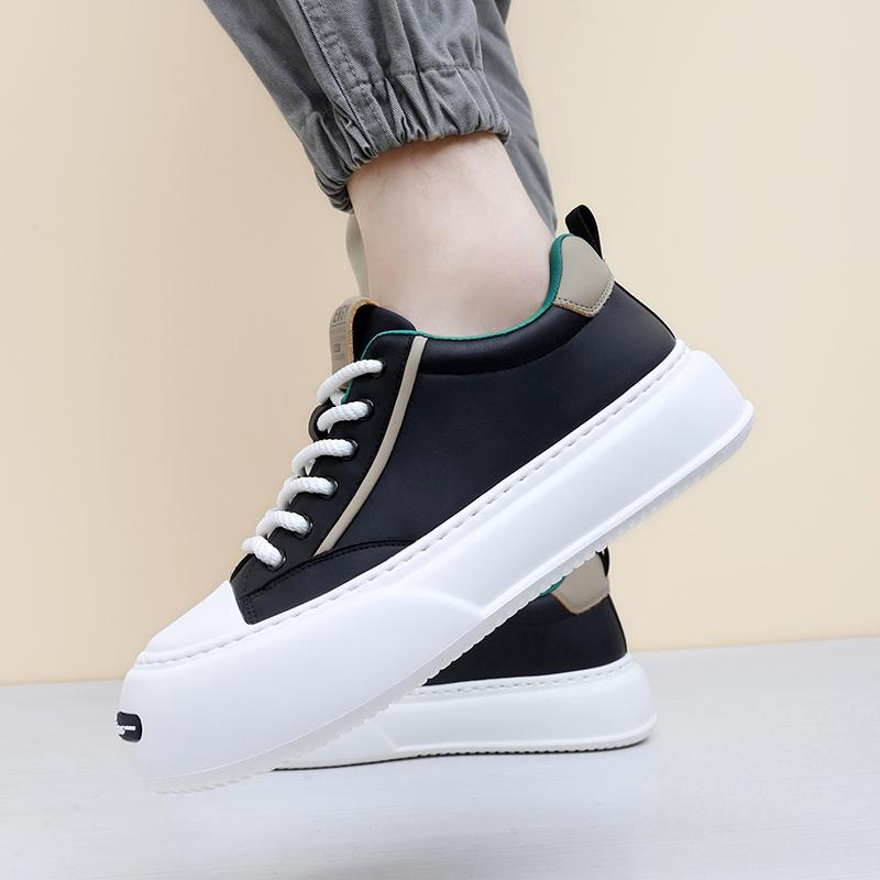 Leder Vulkanisierte Freizeitschuhe Designer Herren Sneaker Luxusmarke Outdoor Skate Schuhe Herren Dicke Sohle Slip-on Herren Flats