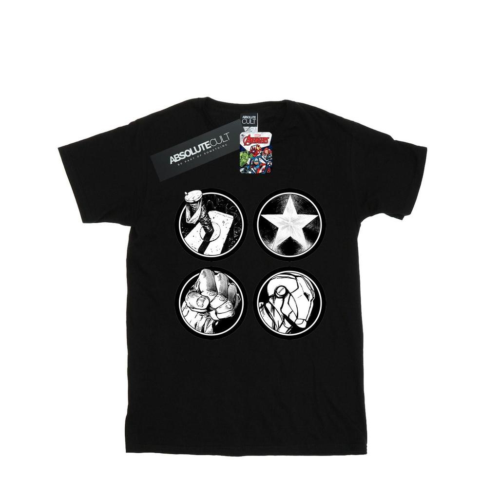 Marvel Mens Avengers Main Logos T-Shirt