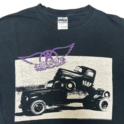 Aerosmith Pump Y2K Rock Band Tee Mens M T Shirt Black Music Unisex T-Shirt