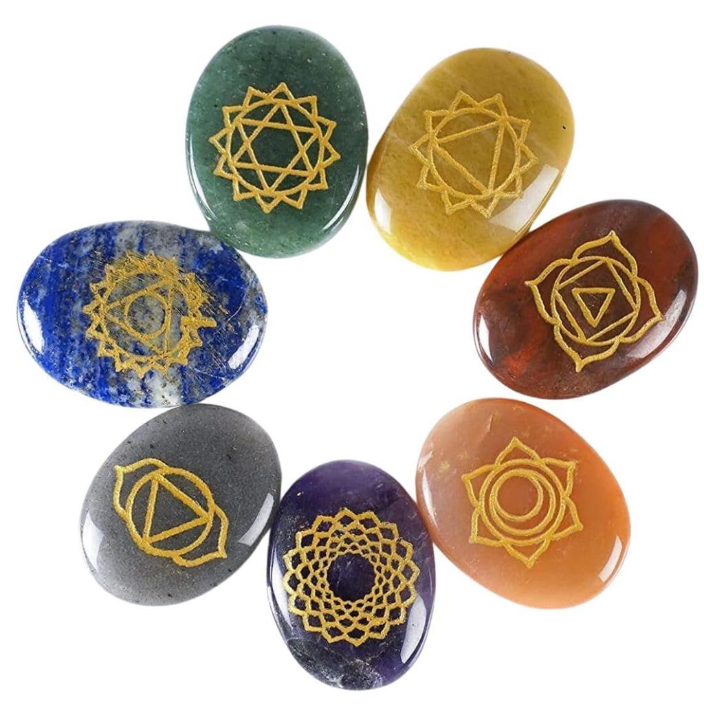 7 Chakra Zibu Coin for Money Success Good Health Symbols Crystal Coin Money