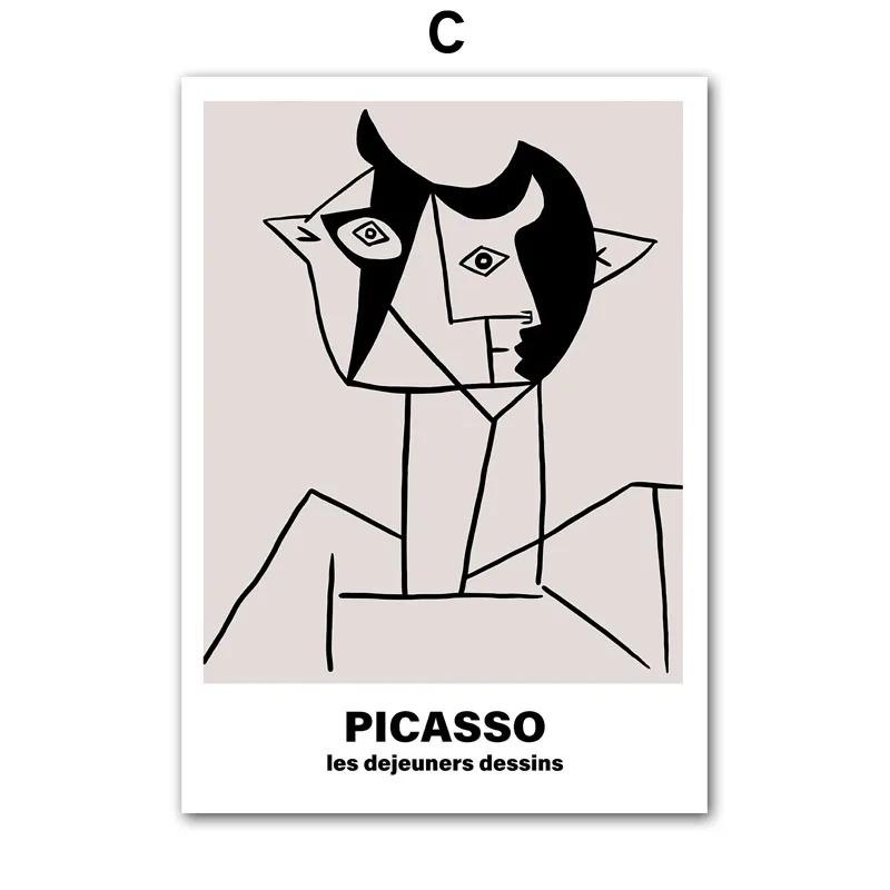 Minimalismus Abstrakt Linie Gesicht Wandkunst Wandbild Druck Katze Vogel Poster Wohnzimmer Dekoration Leinwandbild Wandbilder Zuhause