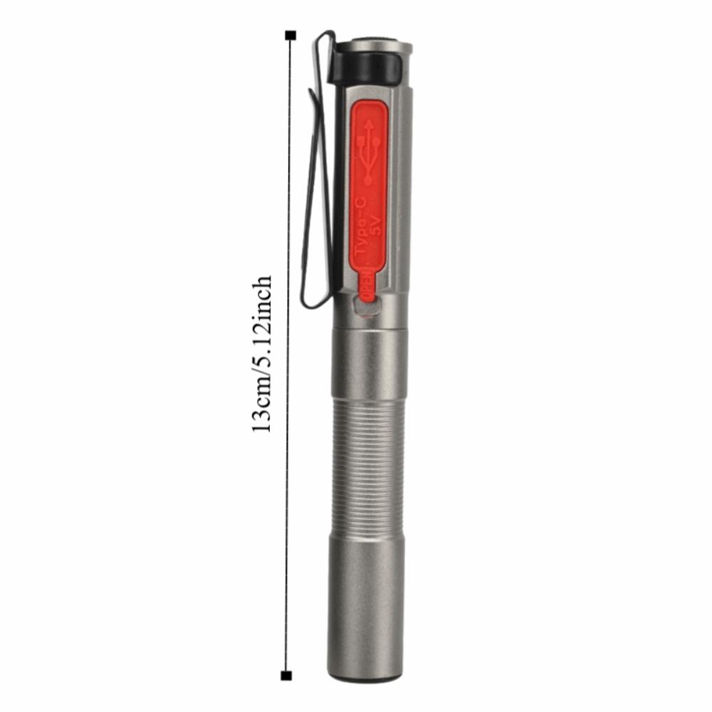 Durable Waterproof LED Pen Light Aluminum Alloy Type C Charging Mini Flashlight Portable Pocket Flashlight Medical Use
