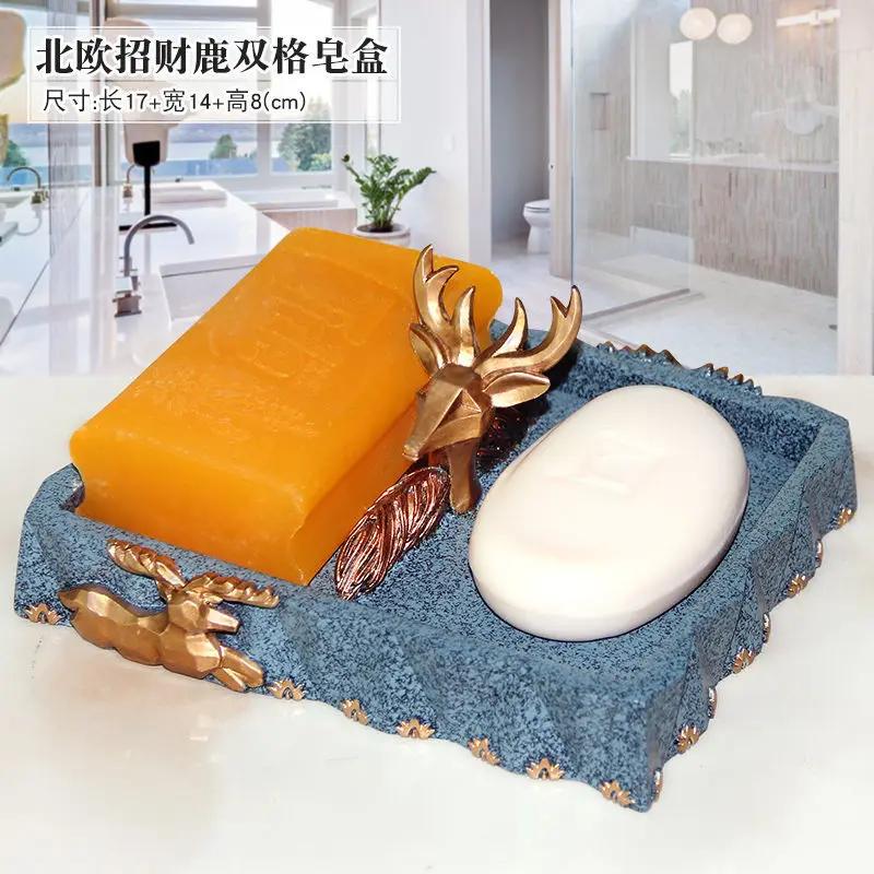 Drain Soap Holder Box European Style Soap Box Bathroom Soap Holder Dish Storage Plate Tray Bathroom Shower Supplies Bathroom