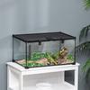 Glass Reptile Terrarium, Thermometer, Water Bowl, 50 x 30 x 25 cm, Black